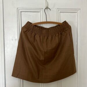 Jcrew dark tan mini skirt with elastic waste